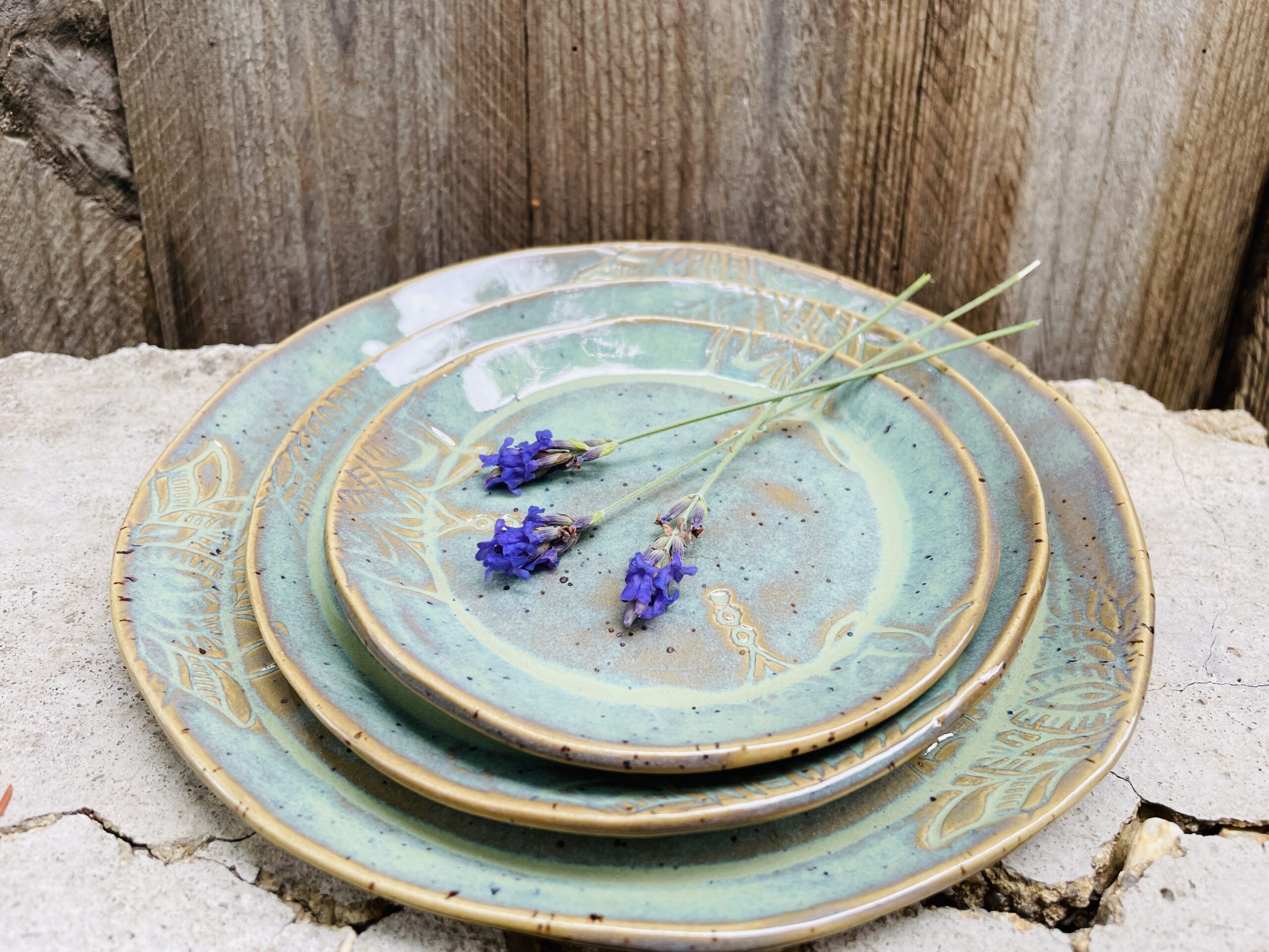 Teller Mandala Keramik Geschirr Set getöpfert türkis Lotus Yoga Teller Mandala Keramik Geschirr Set getöpfert türkis Lotus Yoga