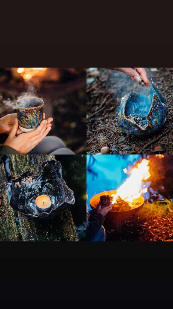 Kakaozeremonie Set Geschenkideen für Rauhnächte Rauhnächte 2025 Räucherschalen Raunächte räuchern mit Kohle toepferkurs toepfern Keramik kaufen Shop