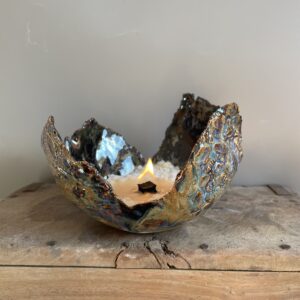 Einzigartige Geschenkideen Wachsfresser Kerzenfresser Schmelzlicht Keramik getöpfert handgemacht kerzen recyceln