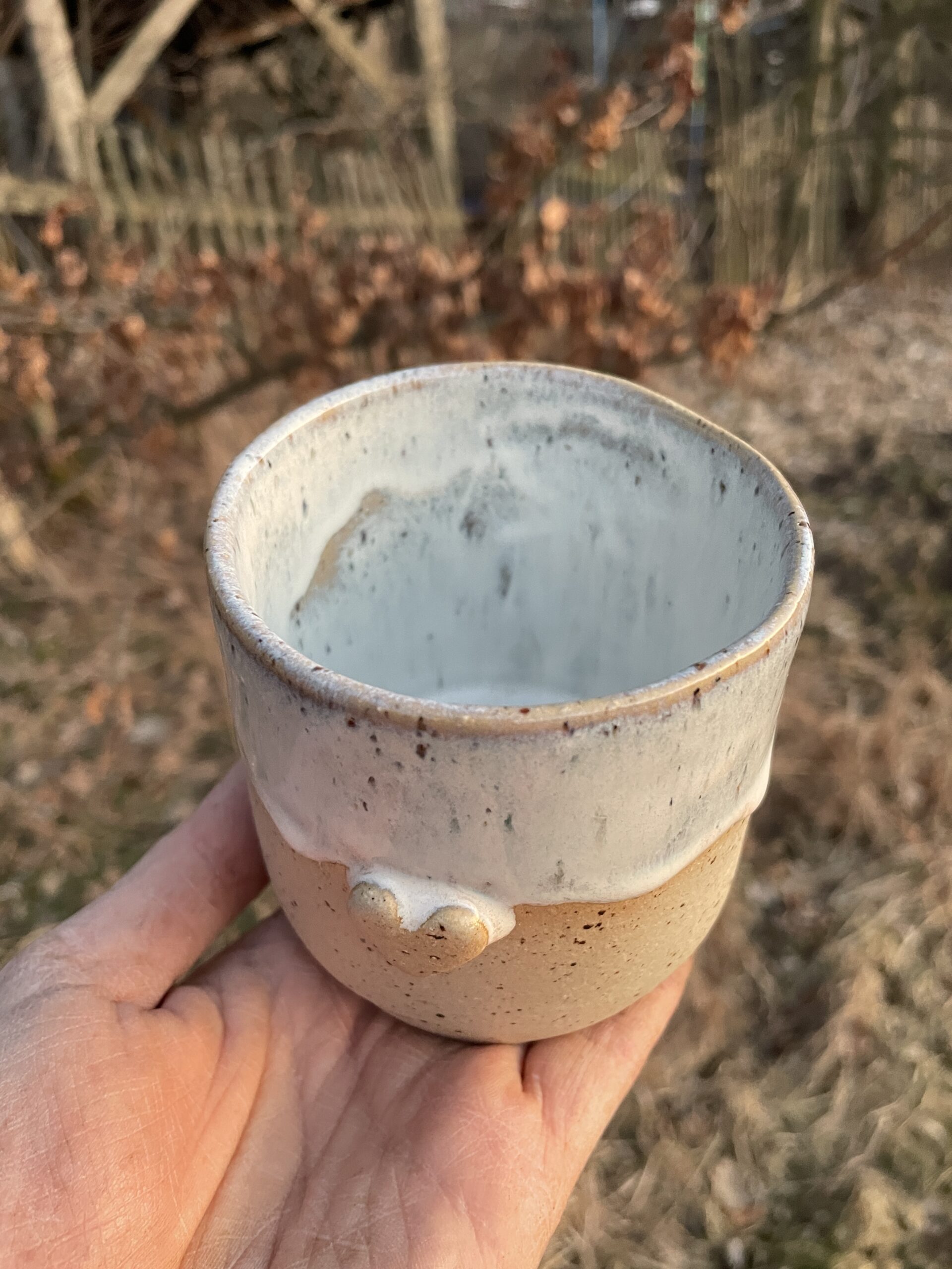 Becher Herz getöpfert handgemacht Keramik weiß landhaus boho Geschenk Frau Becher Herz getöpfert handgemacht Keramik weiß landhaus boho Geschenk Frau