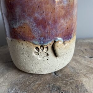 Becher Tasse Pfoten Pfote Hund Katze Liebhaber Freunde Geschenk Herz handgemacht getöpfert Geschenk