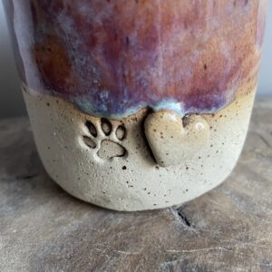 Becher Tasse Pfoten Pfote Hund Katze Liebhaber Freunde Geschenk Herz handgemacht getöpfert Geschenk