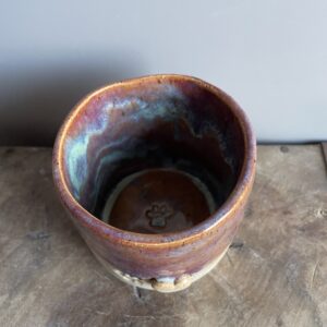 Becher Tasse Pfoten Pfote Hund Katze Liebhaber Freunde Geschenk Herz handgemacht getöpfert Geschenk