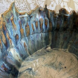 Exklusive Deko Schale Keramik Atlantik Keramik getöpfert Skulptur Einzelstück Unikat Wohnzimmer Designer einzigartige Skulptur aus Keramik