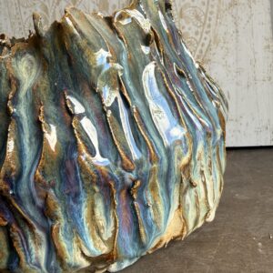 Exklusive Deko Schale Keramik Atlantik Keramik getöpfert Skulptur Einzelstück Unikat Wohnzimmer Designer einzigartige Skulptur aus Keramik