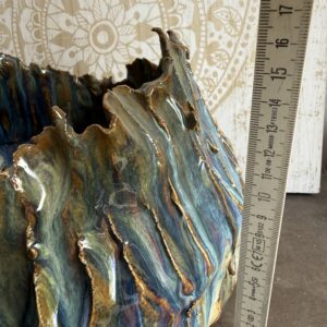 Exklusive Deko Schale Keramik Atlantik Keramik getöpfert Skulptur Einzelstück Unikat Wohnzimmer Designer einzigartige Skulptur aus Keramik