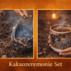 Handgemachtes Kakaozeremonie Set aus Keramik mit Becher ohne Henkel und Räucherschale für Meditation, Rituale und Achtsamkeit