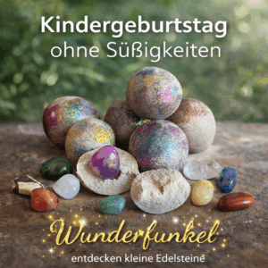Mitgebsel Kindergeburtstag ohne Süßigkeiten Wunderfunkel mit Edelstein als nachhaltiges Gastgeschenk