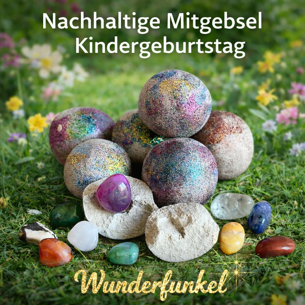 asbest spielsand Nachhaltige Mitgebsel Kindergeburtstag Wunderfunkel mit Edelstein Überraschung als nachhaltiges Gastgeschenk